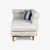 Solace Solid Wood Chaise Sofa in Grey Colour