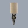 Devansh Metal Electric Wall Light in Antique Gold Colour with Beige Shade Count of 1 Light