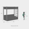 Pine Tree Single Size Bunk Bed In White & Teal Colour