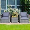 Carry Bird Wicker Patio Furniture Outdoor Balcony Chairs In Grey Colour