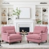 Dexter Boucle Fabric Lounge Chair in Pink Colour