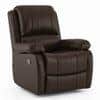 Lebowski Leatherette One Seater Manual Recliner in Espresso Colour