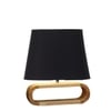 Devansh Black Cotton Table Lamp With  Wood Natural Base -3