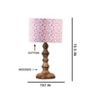 Devansh Multicolor Cotton Table Lamp With Wood Natural Base (7X7X15.5 Inches)-16