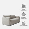Cozychic Wood 3 Seater With Upholstery Non Storage Sofa In Grey Colour