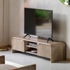 Myr Solid Wood TV Unit with 2 Door In White Wash Finish