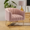 Jella Solid Wood Accent Chair in Pink Colour