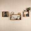 George Iii Rectangular Shaped Set Of 3 Wooden Wall Shelves