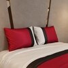 Stoa Paris 300TC UltrSatin Super King Bedsheet with 2 Pillow Covers Satin Super Red Red