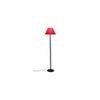Jamie Red Fabric Shade Floor Lamp with Black Iron Base