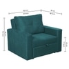 Bella One  Seater Pull Out  Fabric Sofa Cum Bed Teal Blue