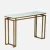 Majestic Metal Console Table in Gold Finish with Porcelain Top