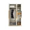 Hexa Red Wooden 4 Door Wardrobe with Hanging Space in Frosty White Colour
