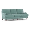 Ophelia 3 Seater Fabric Sofa In Dusty Turquoise Velvet Colour