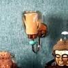 Eliante Bay Iron Wall Light With Glass In Gold Colour