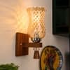Devansh Metal Electric Wall Light in Black Colour with Maroon Shade Count of 1 Light