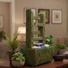 Zigzag Modern Zen Cascading Indoor Tabletop Water Fountain With Light Natural Slate Stone River