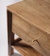 Lieaf Solid Wood Bed Side Table In Natural Finish