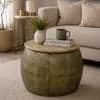 Crown Drum Metal Coffee Table in Gold Finish