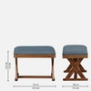 Calvebrook Solid Wood Ottoman in Blue Fabric