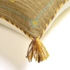 Embroidered Ocher Linen Cushion Cover