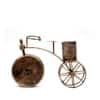 Desert Art Metal Handpainted Cycle Showpiece with Table Clock and Pen Stand