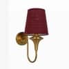 Devansh Metal Electric Wall Light in Antique Gold Colour with Maroon Shade Count of 1 Light