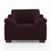 Esquel Premium 1 Seater Fabric Sofa in Deep Plum Velvet Colour