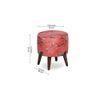 Serenity Solid Wood  Ottomon in  Red Colour