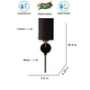 Devansh Metal Electric Wall Light in Black Colour with Black Shade Count of 1 Light