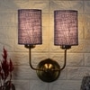 Devansh Metal Electric Wall Light in Gold Colour with Blue Shade Count of 2 Lights
