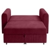 Alfon 1 Seater Velvet Pull Out Sofa Cum Bed with Storage In Maroon