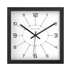 Spaces Unhooked Square Wooden Wall Clock, Black Frame, White Dial with Minimal Numeric Markers