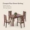 Fidora 4 Seater Dining Table With Set Of 4 Martha Dining Chairs (Colour- Wheat Brown, Finish- Teak)