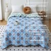 Blue Foral Comfoter Reversible Cotton Feel 350 Gsm Double Bed 240 X 220 Cms