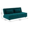 Merson 3 Seater Fold Out Sofa cum Bed  in Teal Blue Colour