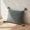 Moss Knit Beetle Green Cotton Knitted Decorative Cushion Cover 16 x 16 Inches