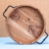 Ireka Home Anugraha Wooden Serving Tray with Iron Handles – Small