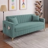 Convil Velvet 3 Seater Sofa in Tourquise Color