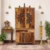 Tnesh Sheesham Wood  Prayer Unit in Teak Finish