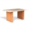 Hiro Solid Wood Dining Table Set in Grey Colour