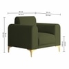 Veniza Velvet 1 Seater Sofa In Olive Green Colour