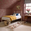Iver Metal Non Storage Single Bed in Glossy Ivory Finish
