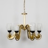 Richmond 5 Light Brass And Glass Chandelier