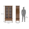 Malabar Bookshelf Display Cabinet 55 book Capacity Amber Walnut Finish