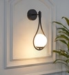 Birds Single Light Wall Fitting In Black  Finish With Opal Frosted White Glass
