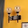 Eliante Modern Wall Lights Mild Steel & Glass Material Glossy Black & Clear Crystals Finish