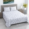 Noir Black & White Floral 330 TC Cotton Flat Super King Size Bedsheet with 2 Pillow Covers – Threads