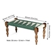 Oakville Sheesham Wood Vintage Seater Maachi Bench Set 2 Stools In Green White Rope