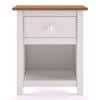 Evelyn Rubber Wood Bedside Table in White Finish